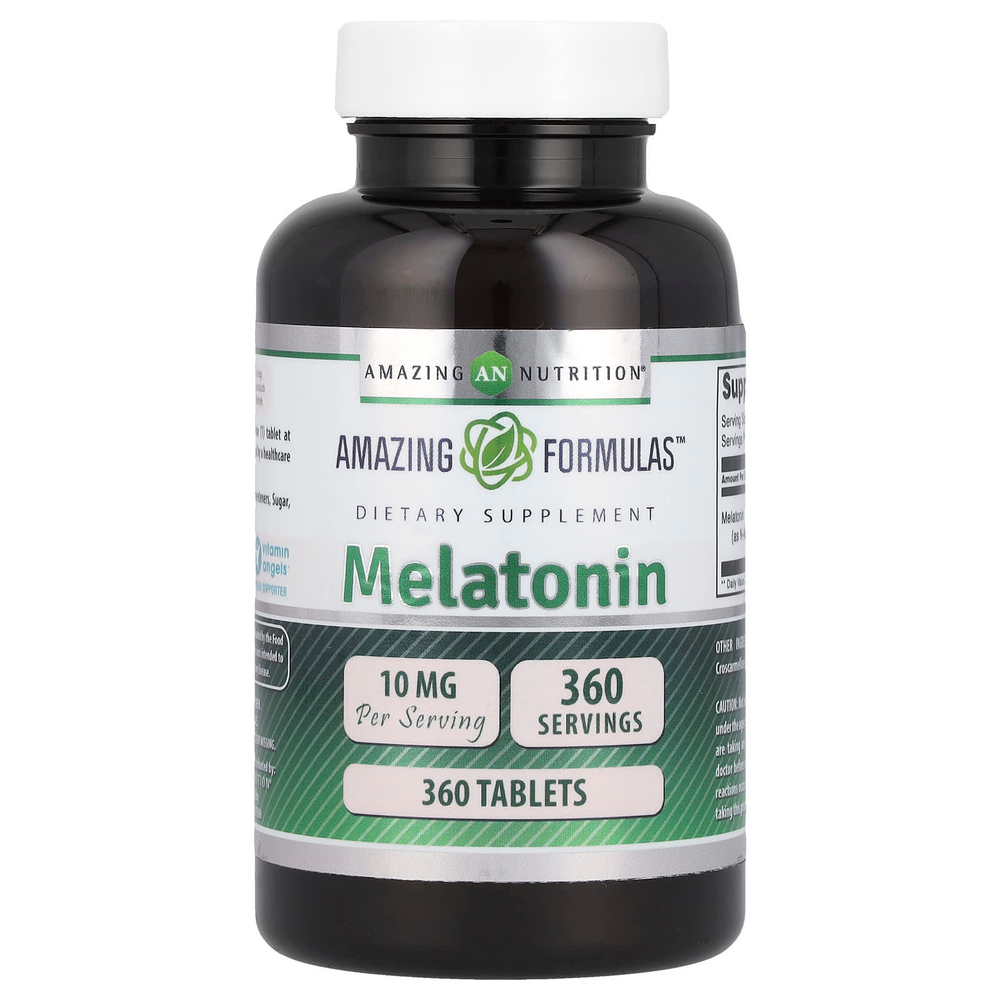 Amazing Nutrition, Мелатонин, 10 мг, 360 таблеток