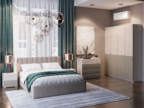 Сан-Ремо ПМ- 414.43 Шкаф комбинированный Риалит софт, Кашемир