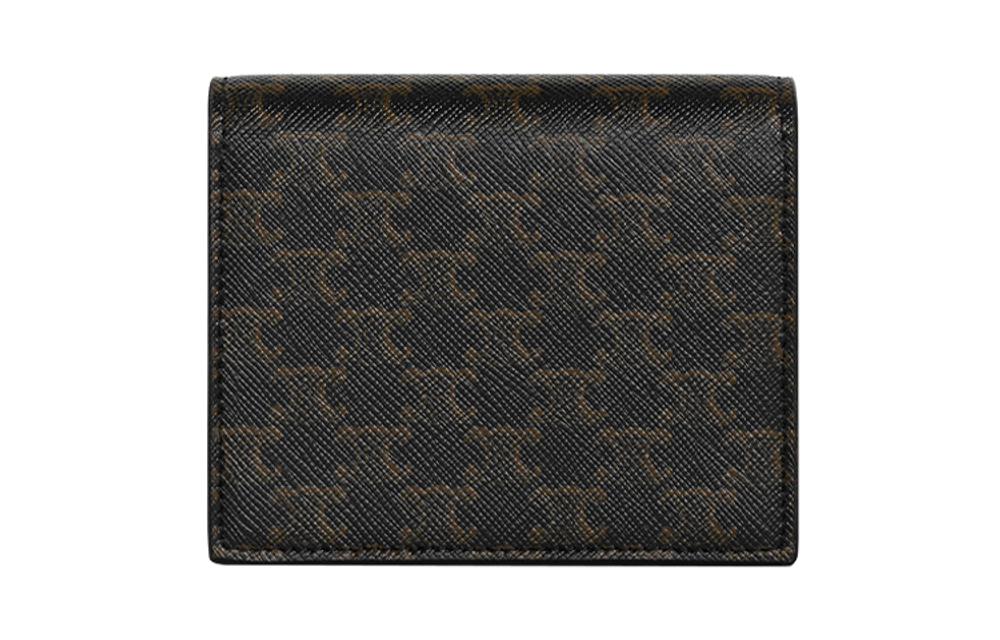 CELINE Triomphe Triumph Gate Suede With Leather With Synthetic Leather Business Card Holder, Wallet Men"s Tawny