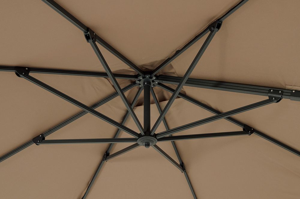 "Фабриано" зонт двухкупольный 3x3м на алюминиевой опоре, тент бежевый