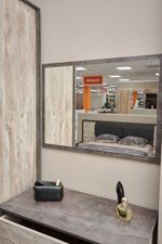 Коллекция Клео Зеркало к комоду комбинированному Дуб Юкон/Ателье темное (Набор)