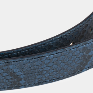 Ремень кожаный мужской из натуральной кожи питона 35 мм, синий