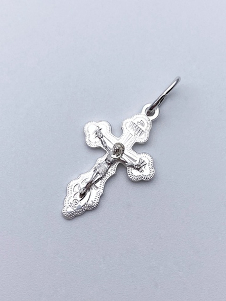 Крест из серебра/Без покрытия/С алмазной огранкой