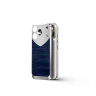 Чехол для iPhone 17 на магните - Натуральная кожа Аллигатора - Синий