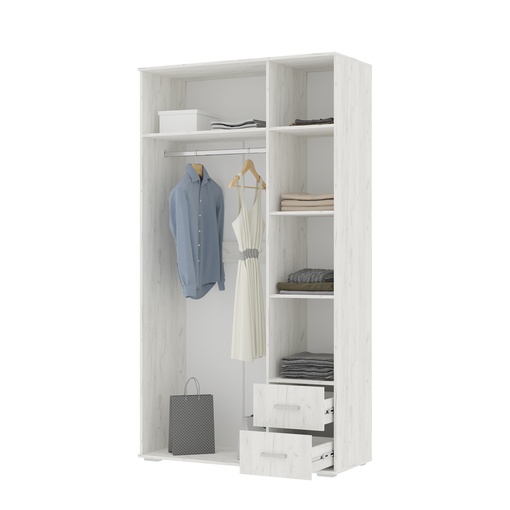 НЕЛЬСОН-1 Шкаф 3-х дверный Дуб крафт белый / Дуб крафт белый