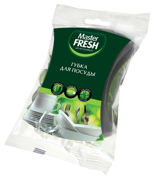 МАСТЕРФРЕШ ГУБКИ ДЛЯ ПОСУДЫ 3ШТ 3619