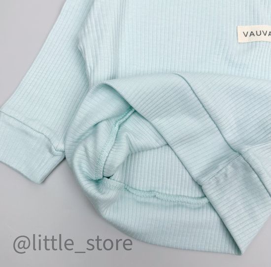 Комплект хлопковый (в рубчик) Нежно-голубой