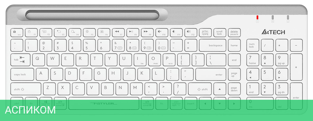 Клавиатура A4Tech Fstyler белый/серый (FBK25)