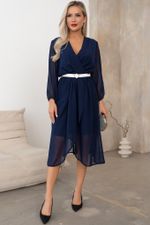 Платье шифоновое (синий) Р11-1207/7 Nikol