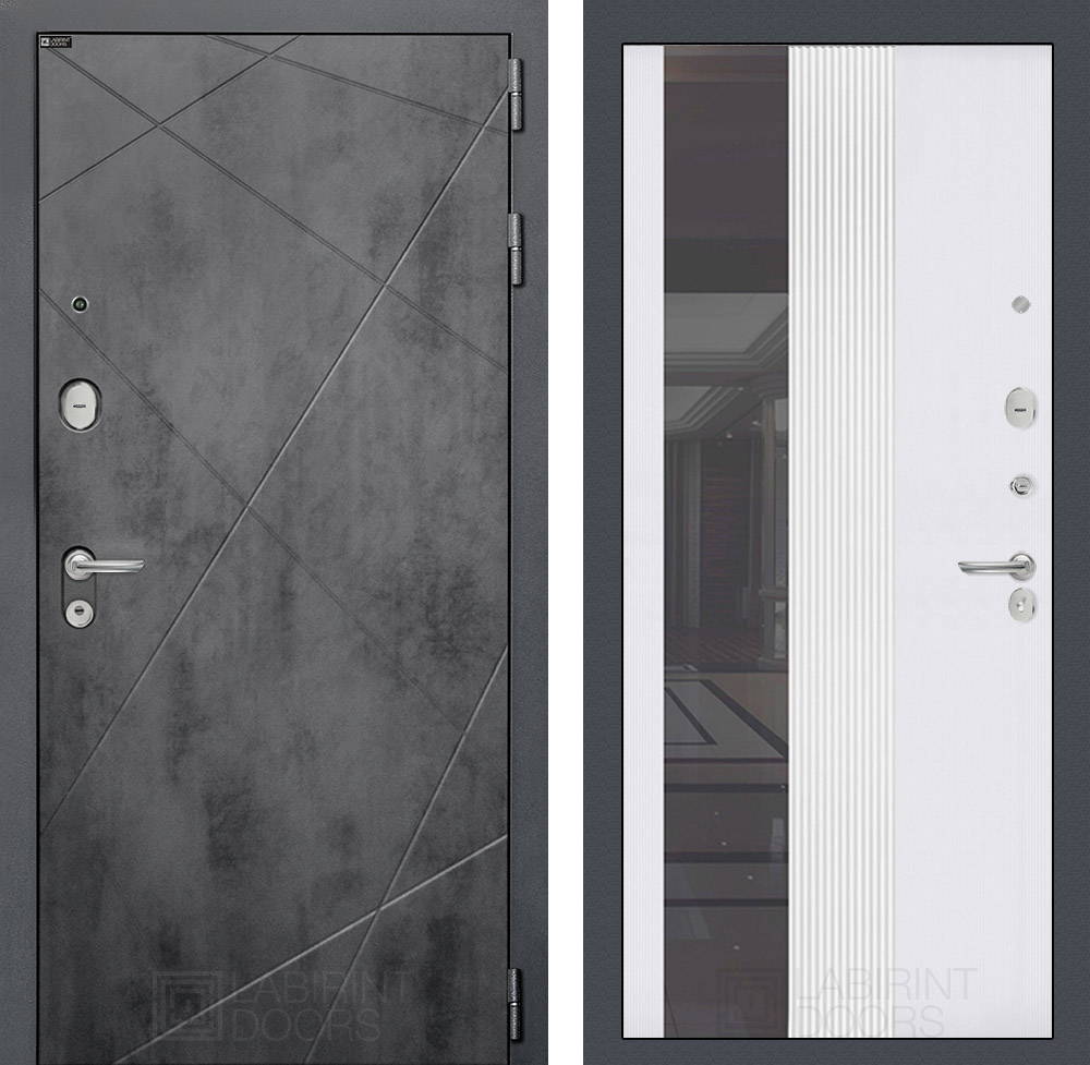 Лофт 32 белый рельеф софт с тонированным зеркалом