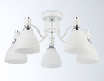 Светильник потолочный TR303305/5 WH/CH/FR белый/хром/белый матовый E27*5 max 60W D600*270