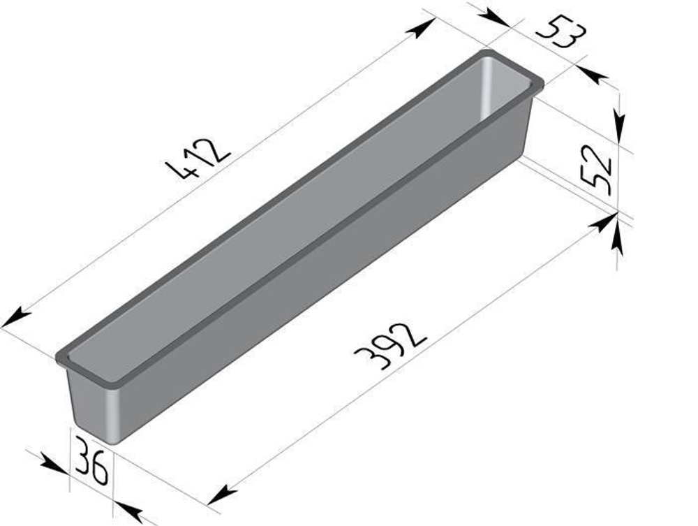 Тостерная форма для выпечки хлеба 410х50х55 мм