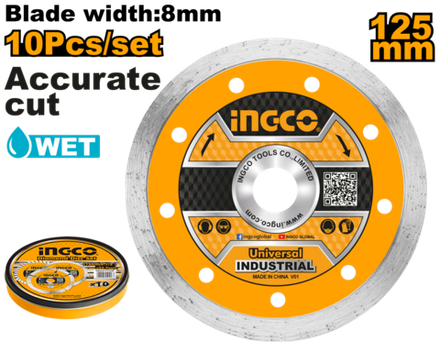 Диск алмазный сплошной INGCO DMD021252M 125х22,2 мм