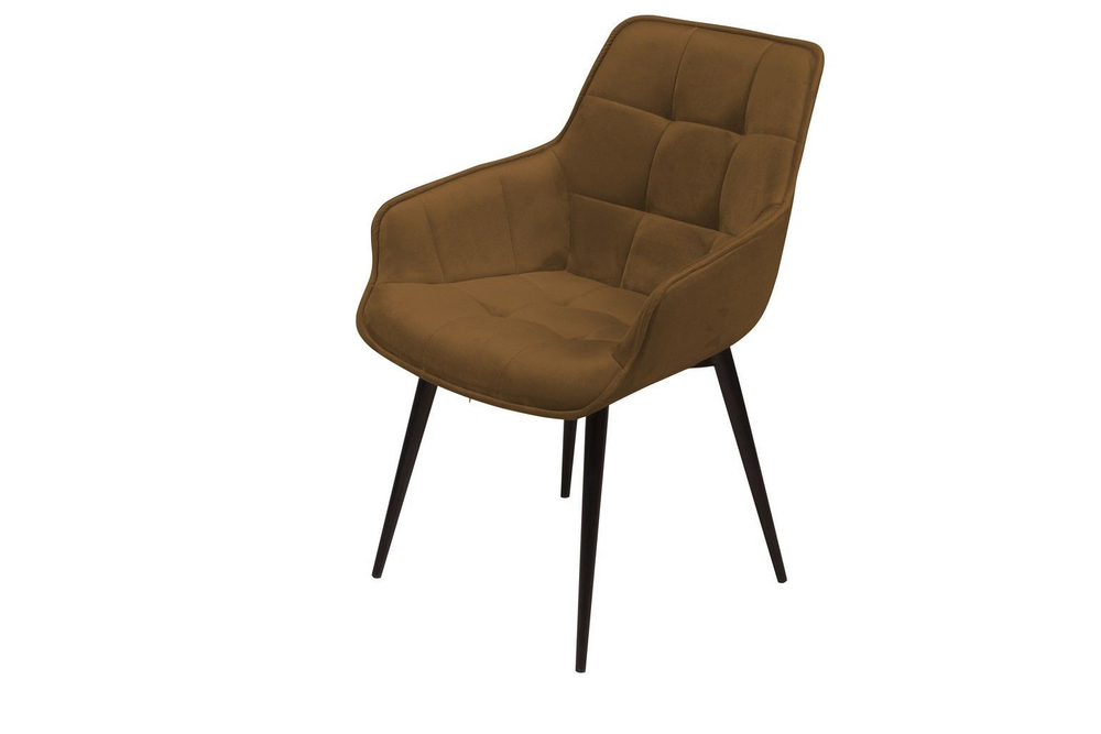 Стул с подлокотниками Capri, бархат коричневый 12 / опора конус