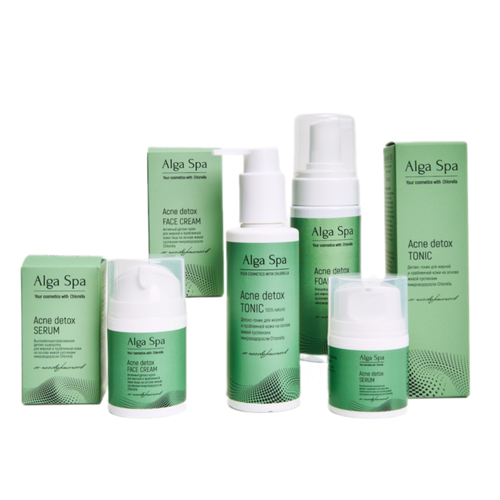 Детокс-пенка Alga Spa очищающая для жирной и проблемной кожи «Acne detox FOAM», 150мл