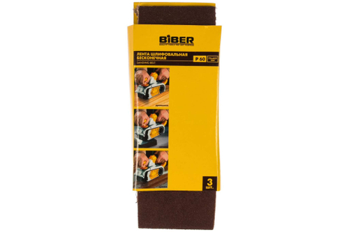БИБЕР 70332 Лента Бесконечная для ленточно-шлиф машин (уп зшт) 75х457 мм Р60(20/60)