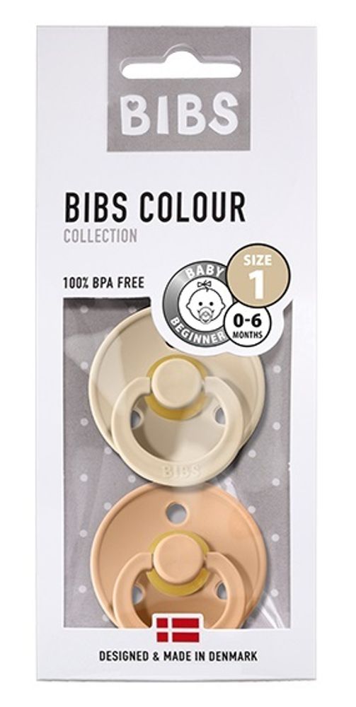 Набор BIBS Colour: Vanilla/Peach, 0-6 месяцев