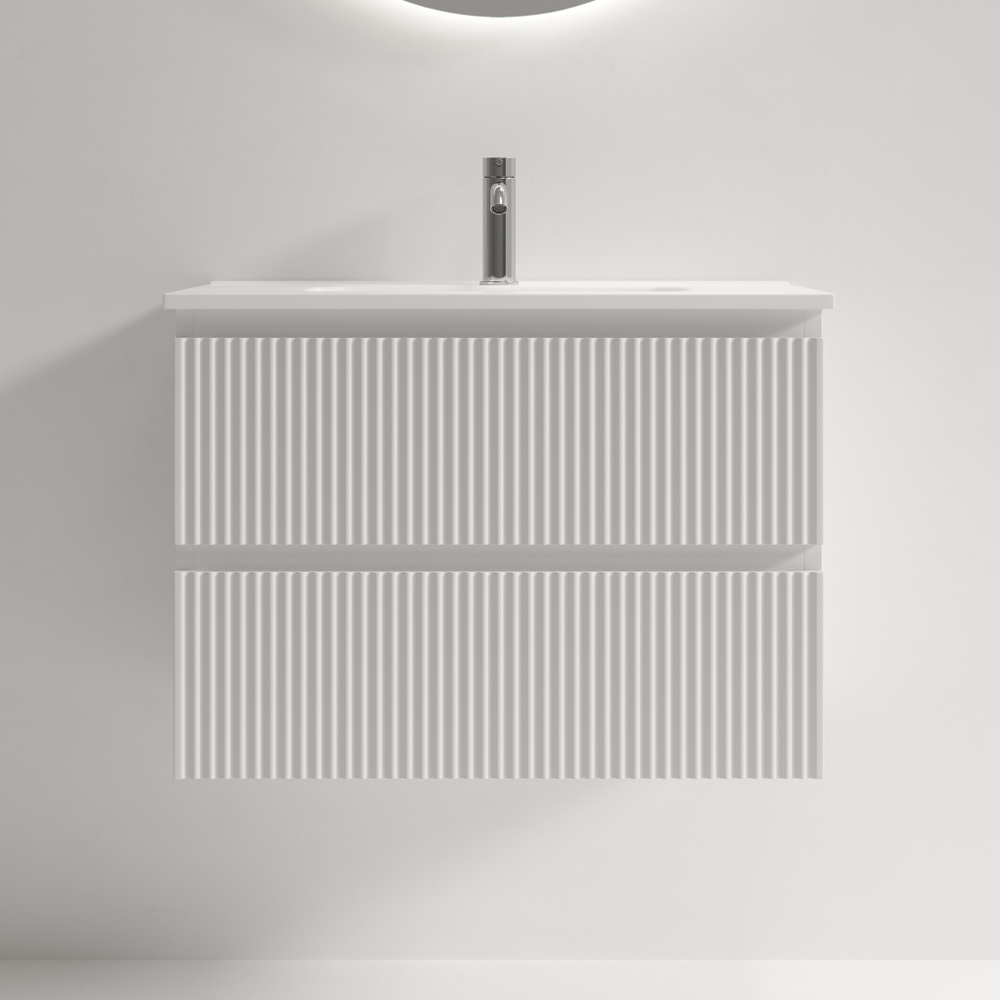 Тумба подвесная SANCOS Snob R 690х390х500, c двумя ящиками оснащенными доводчиками, Bianco, арт.SNR70/39W