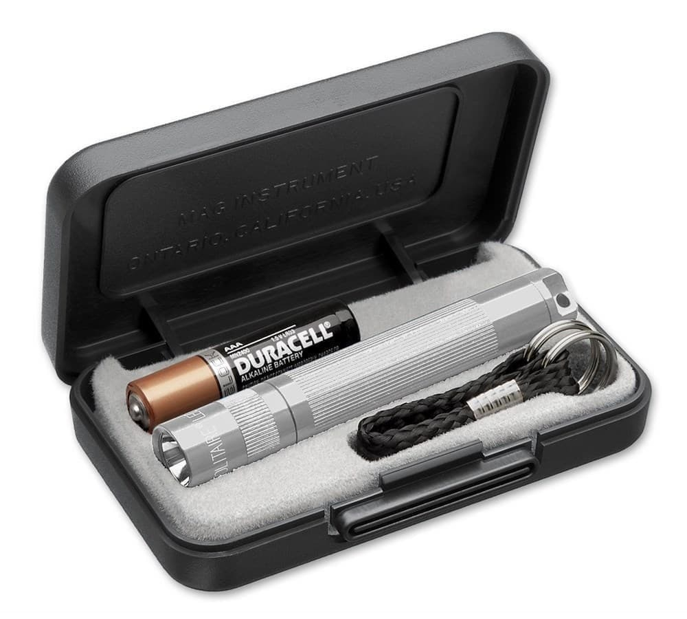 Фонарь-брелок MagLite (МагЛайт) серебристый в подарочной упаковке (k3a102e)