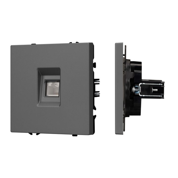 Механизм телефонной розетки SCT-NOBE-MTL1-SFPL-GR (RJ-11, 4C) Arlight 054303