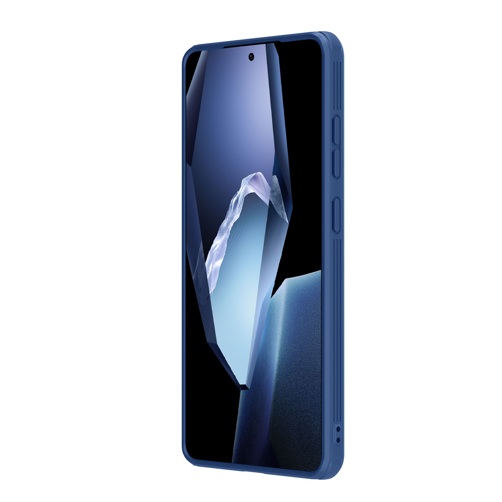 Чехол синего цвета с защитной шторкой для камеры от Nillkin на OnePlus 13R, OnePlus Ace 5 и 5 Pro, серия CamShield Pro Case