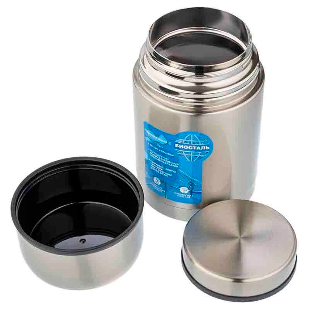 Термос для еды Biostal Авто (0,6 литра) с термочехлом, стальной