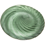 Тарелка стеклянная «Фьюжн» 32см изумрудный перламутр