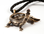 Кулон женский на шнуре "Ящерица Царевна Red Diamond" RH00133