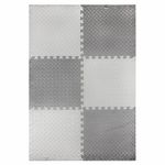 Коврик-пазл напольный 1,5х1 м, 6 шт., 50х50 см, толщина 1 см, серый, светло-серый, ЮНЛАНДИЯ, 664810