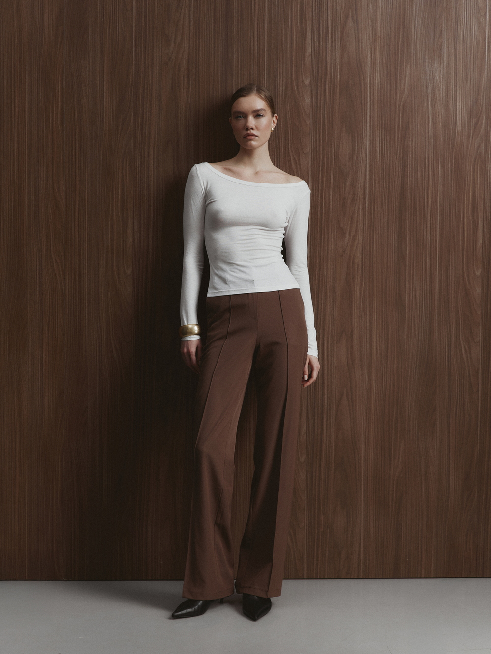 Лонгслив из вискозы, цвет белый