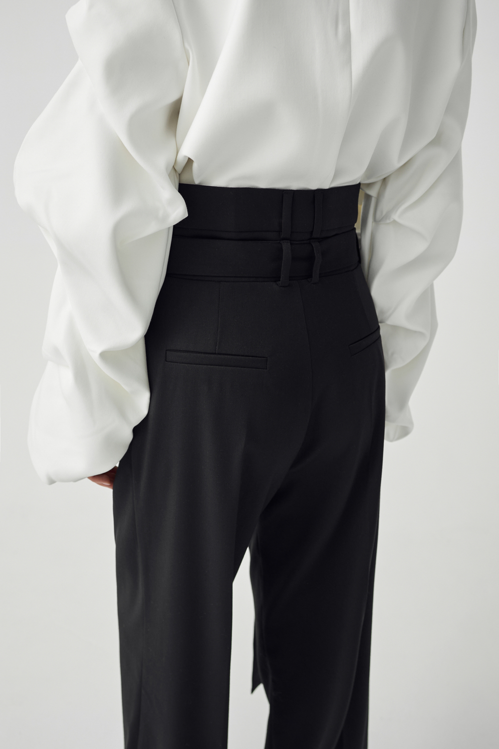 Брюки с двойным поясом