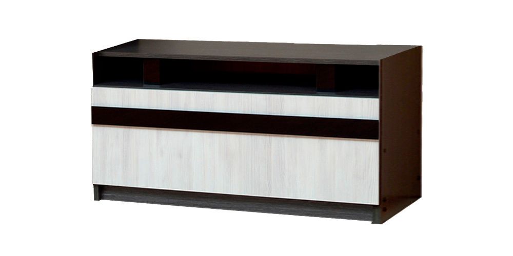 Тумба под ТВ "Александра 23" (ясень анкор темный/сандал белый) МДФ/ЛДСП, Фант-мебель, г. Волжск