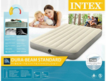 Мaтрас нaдувной Intex 64102 Deluxe Full 137х191х25 см / Крoвать нaдувная Интeкс полуторная велюровая для дома и туризма