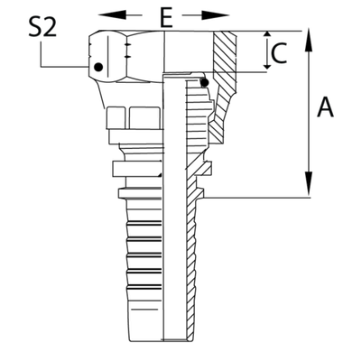 Фитинг DN 20 DKO-L (Г) 30x2 22 (накидная гайка)