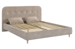 Кровать с основанием Лео 160х200 см (галька (велюр)/графит (велюр)), (графит (велюр)/галька (велюр)), (латте (велюр)/капучино (велюр)), (мята (велюр)/галька (велюр)), (топаз (велюр)/галька (велюр))
