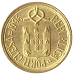 1 эскудо 1996 год, Португалия. aUNC