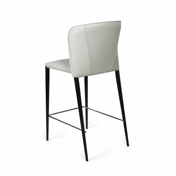 Стул полубарный Albert, кожа белый