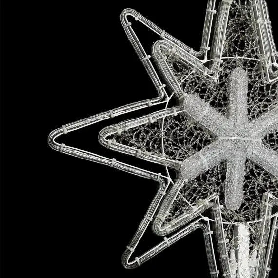 Светодиодная макушка Феерия 100 см., микс Белого и Тепло-Белого со снежинкой, 220В, LTC (LC-13200)