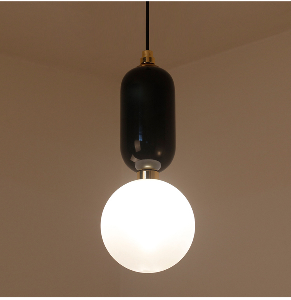 Pendant design lamp Aballs  by Parachilna (Black,  D20)