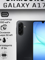 Смартфон Samsung Galaxy A17 5G 4/128 ГБ, Dual nano SIM, синий