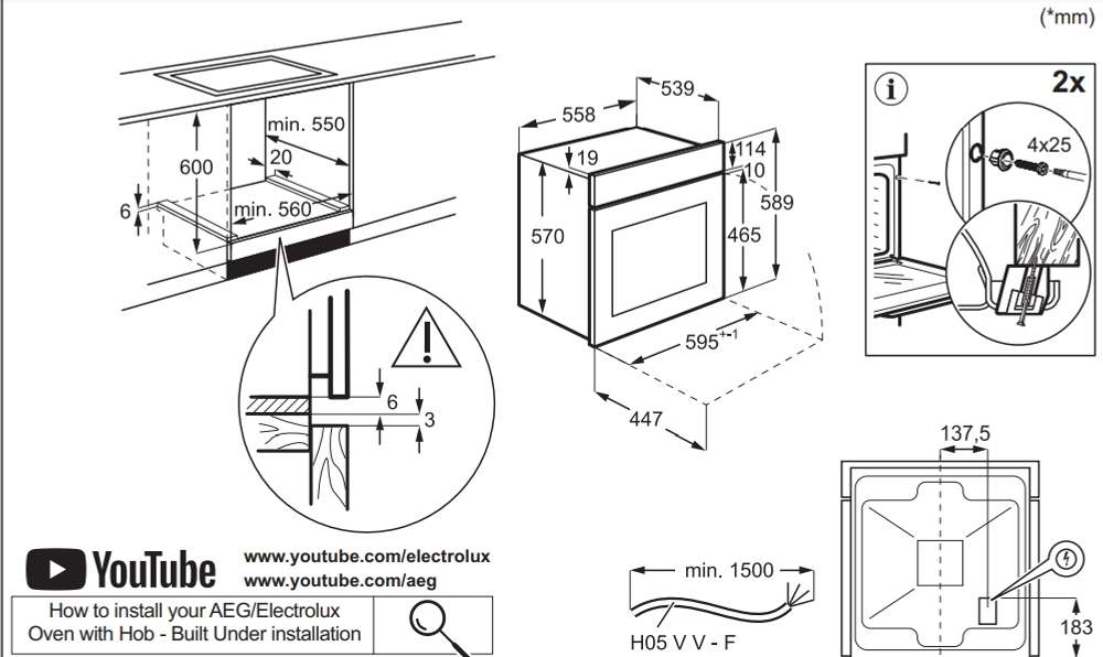 Электрический духовой шкаф Electrolux EOF5F50BV