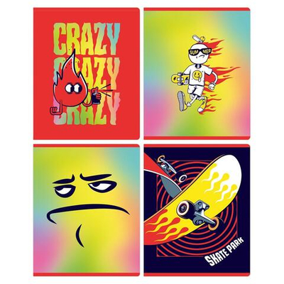 Тетрадь А5 48л. клетка "Crazy" (BG)