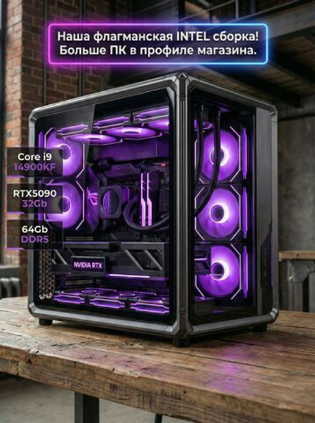 Игровой компьютер / Core i9 14900KF / NVIDIA RTX5090 32GB / 64GB / DDR5 / SSD 3 ТБ / Windows 11 Pro