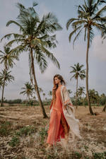 Berber пальто-пончо (беж/коралл)