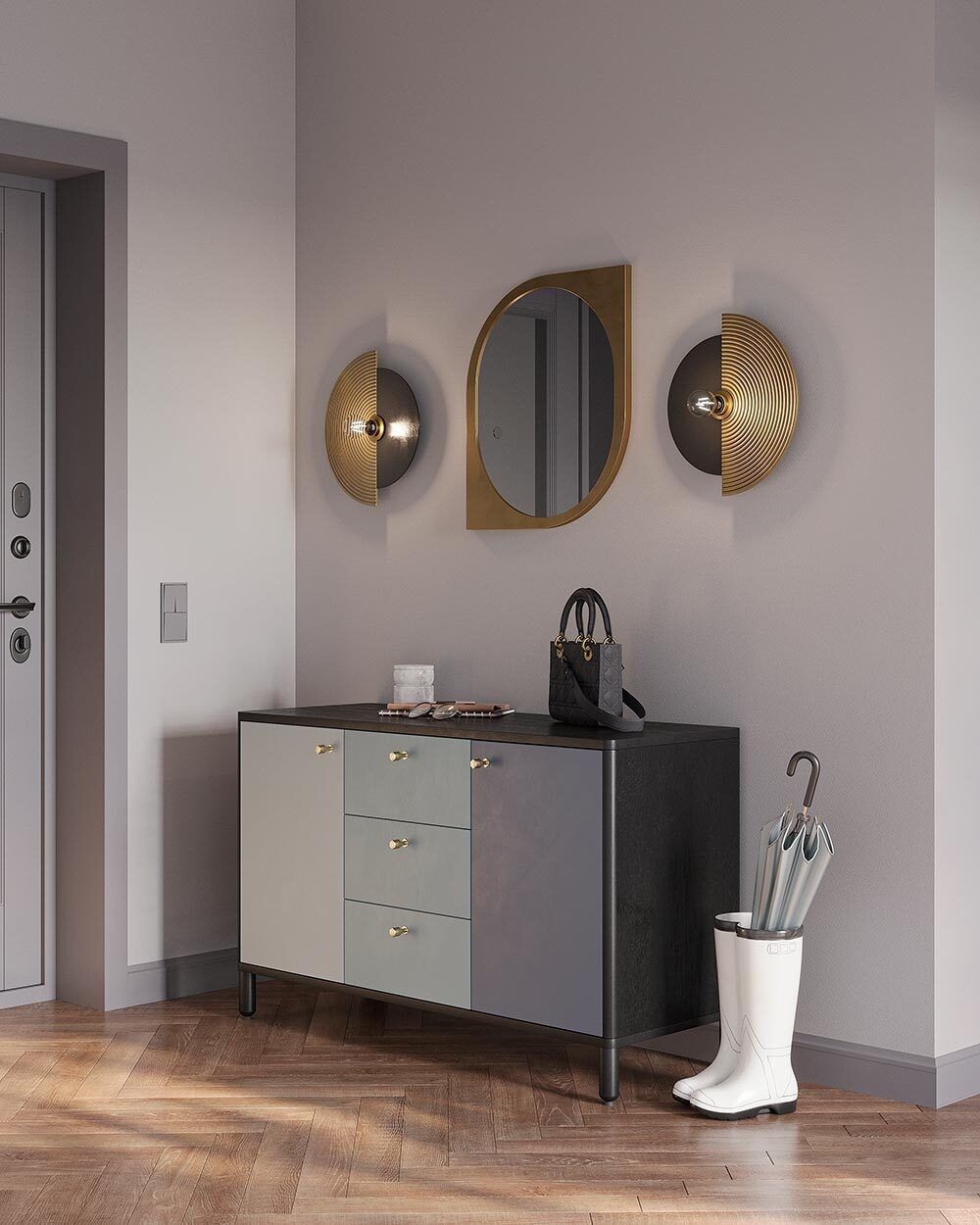 Зеркало настенное Halver, 79,5х51,8 см, золотое