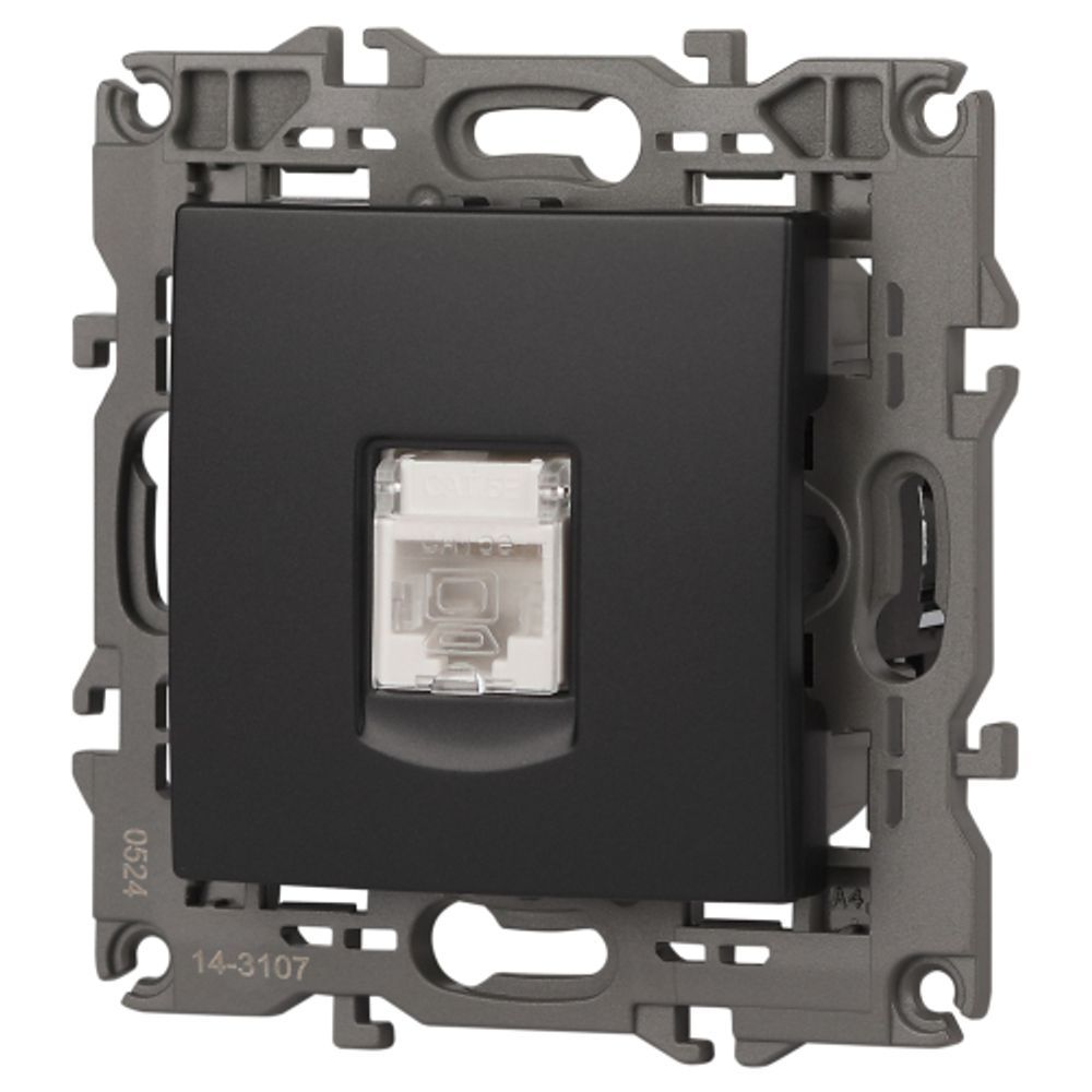 Розетка ЭРА Elegance 14-3107-05 информационная RJ45 IP20 антрацит