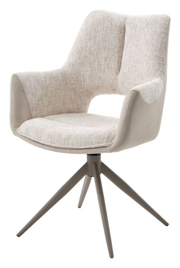 Стул ДАВЕН (DAVEN) 360 град, цвет КРЕМОВЫЙ RIELY-111 / G1038-101, ткань / ЛАТТЕ каркас