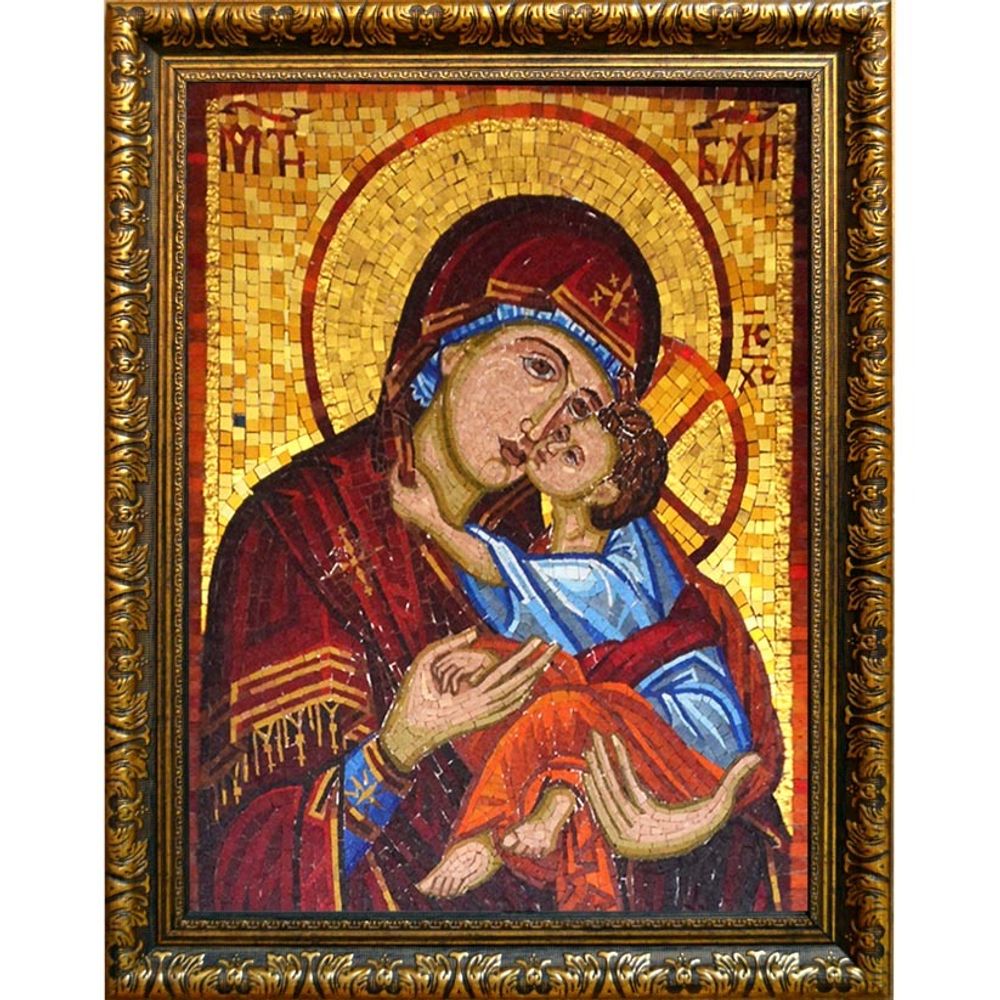 Сладкое лобзание (Будванская) икона Божьей Матери на холсте.