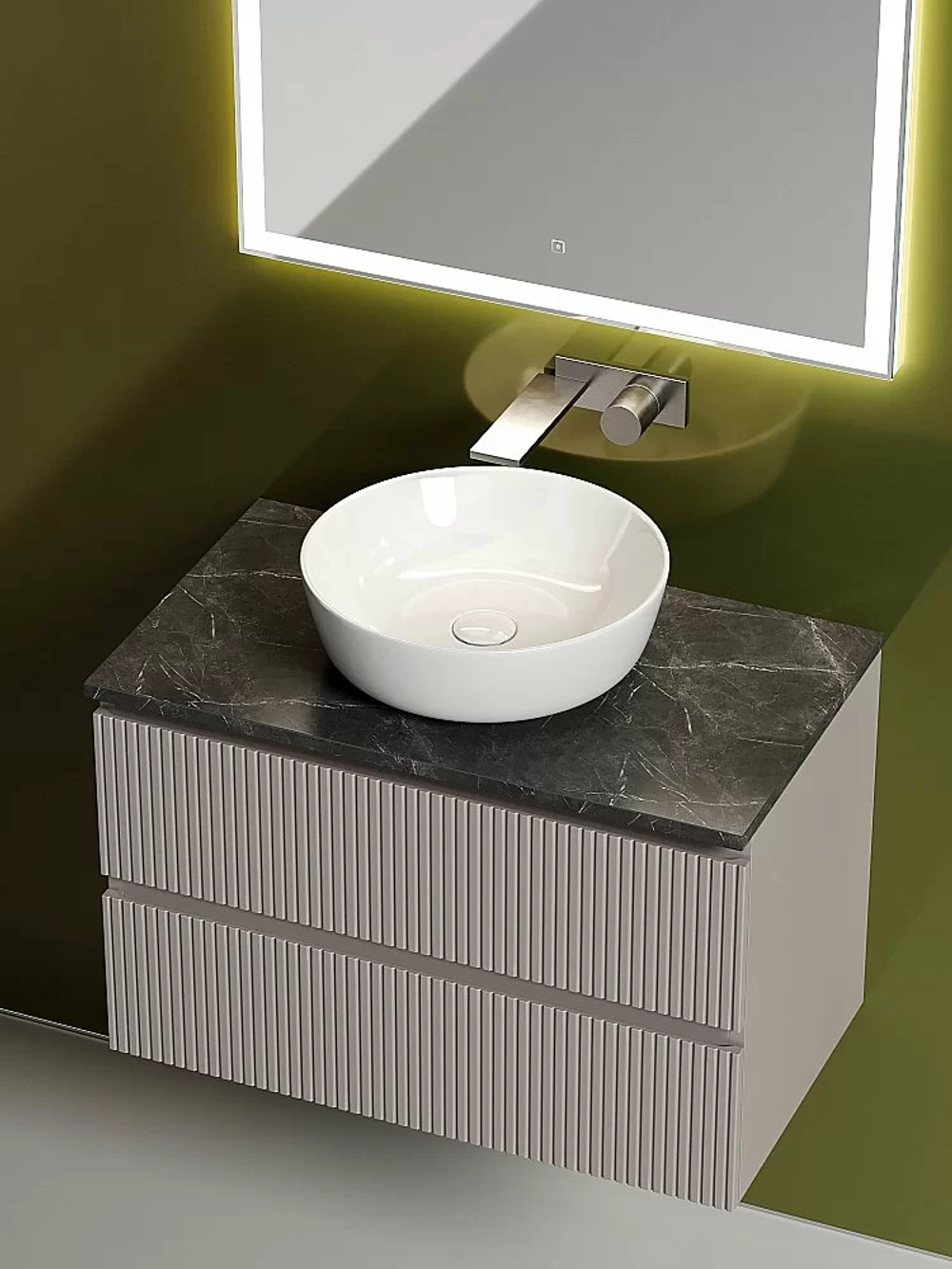 Тумба с раковиной Sancos SNOB T 80 со столешницей, Doha Soft