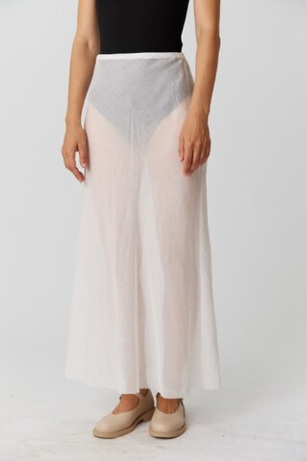 Юбка макси из шелковой марлевки белая